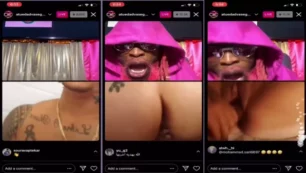 Pareja manteniendo relaciones íntimas en una transmisión en vivo de Instagram