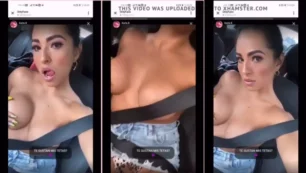 Karla Bustillos se pasea en el auto para sus seguidores