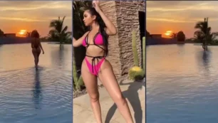 Jailyne Ojeda exhibiendo su esbelto físico con elegancia