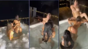 Sexo lésbico apasionado de CrazyPilar en el jacuzzi