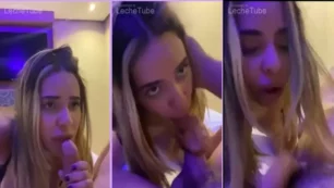 Jade Adalie realizando sexo oral y recibiendo eyaculación en su boca y cara