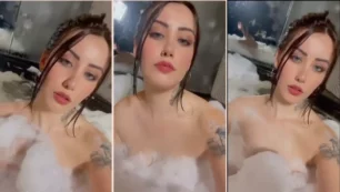 Alexia Loren luciendo su belleza en un sensacional baño de burbujas