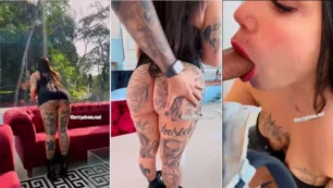 Anny Alves de Brasil siendo tratada muy bien en su coño en el balcón del hotel