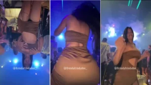 Brenda Trindade enseñando las tetas y el coño mientras se divierte en la fiesta