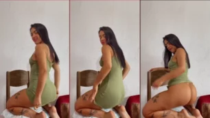 Bruna Iork, famosa de onlyfans, bailando con vestidito sin bragas mostrando todo