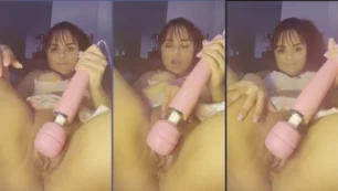 Gi Paes, estrella de OnlyFans, tiene un momento intenso usando un gran vibrador en su coño