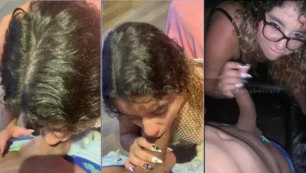 Haira Bernard practicando sexo oral a un hombre bien dotado