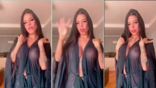 Jaiane Limma luciendo una camiseta transparente resaltando sus hermosos pechos