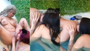 Kau Martini y sus amigas celebran una fiesta en la piscina, se divierten y se besan juntas