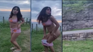 Lua Lolite se sensualiza al aire libre luciendo su bella y delicada forma física