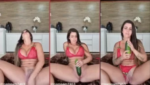 Pamella Makeup escogiendo el pepino más grande del mercado y divirtiéndose mucho masturbándose