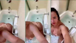 Sheyla Mell mostrando su gran culo y sus tetas sin ropa en un vídeo de la bañera