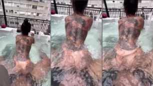 Thainá Crispim en video casero con su pareja en el jacuzzi