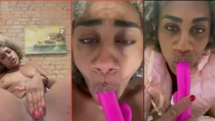 Thais Gomes en vídeos sensuales usando un juguete erótico