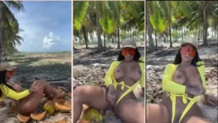 Valentina Ferraz se divierte al aire libre con mucho placer en su coño