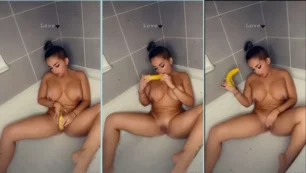 Yisela Avendaño teniendo sexo en la bañera y jugando con plátanos de forma muy atrevida