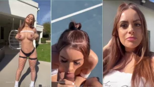 Allison Parker acude a su jardín para hacerle sexo oral a su pareja