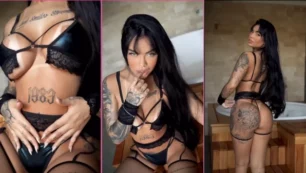 Dj Nathi, esta morena tatuada luce su look tanga y presume de su maravilloso cuerpo