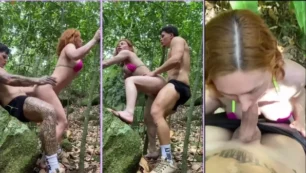 Emme White practica sexo de buena gana en plena naturaleza con su pareja, de una forma intensa y placentera