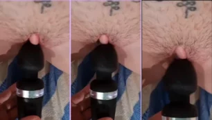 Hot Sweet gime de placer mientras usa un vibrador en su coño