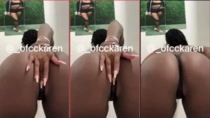 Karen, una morena con un culazo increíble, se pone a cuatro patas enseñando las braguitas