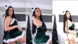 Mikaela testa luciendo un vestidito y unas microbragas sexys en el trasero