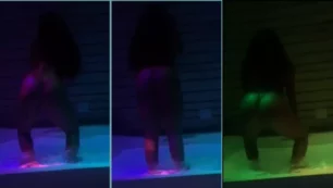 Mira a Vanessa Rodrigues mostrándolo todo, bailando sensualmente en la bañera de un motel