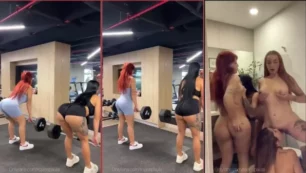 Paula Daniela de OnlyFans teniendo sexo lésbico con sus compañeras después del entrenamiento