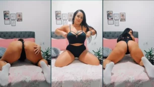 Paulinha Cordeiro, famosa morena de onlyfans, es captada en sensual pose con el short remangado hasta el trasero