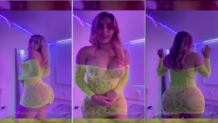 Viviane Lomelin deslumbrante bailando con ajustado vestido resaltando sus sensacionales curvas