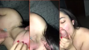 BBW chica traviesa es pillada saboreando intensamente el miembro del afortunado