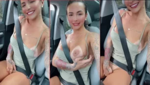 Karol Rosalin fue vista mostrando sus senos y trasero con un vestidito dentro del auto en una grabación amateur