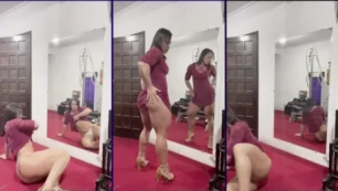 Carla Inhaia, musa del fitness, rockea en el gimnasio con un sensual vestidito y microbraguitas