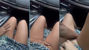 Famosa OnlyFans Karol Rosalin recibiendo caricias íntimas durante un viaje en Uber