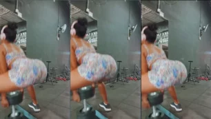 Joce haciendo ejercicio para realzar su culo en el gimnasio