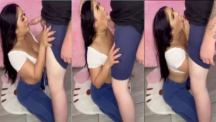 Joyride Jess, famosa de OnlyFans, le hace una buena follada oral a la gran polla de su compañero