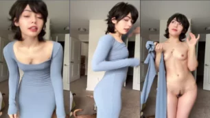 La influencer Betas Inferno se prueba un vestido y presume sus sexys braguitas