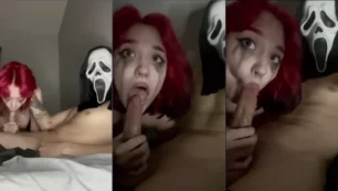 OnlyFans La modelo Pr3ttyB0yty le hace una mamada a un hombre enmascarado y luego tiene sexo con él