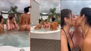 Agnes Beatriz divirtiéndose con dos bellezas en el jacuzzi