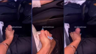 Aline Limas hace una mamada y juega en el coche para su pareja