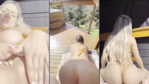 Bruna Iork, mostrando su travieso trasero, explorando de forma seductora su anatomía a cuatro patas con su prominente y tentador derrière