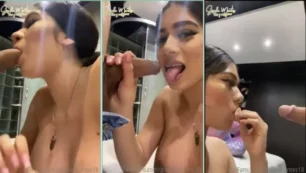 Giselle Montes se desnuda y le hace una buena follada oral a su superdotado novio