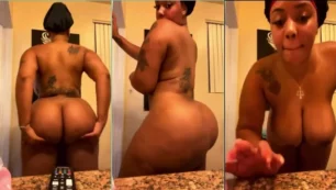 Joven negra poderosa removiendo su trasero sensual desnuda