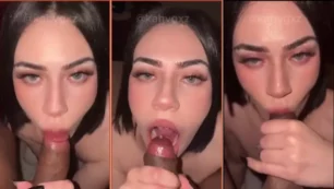 Karina Veiga practicando sexo oral y siendo eyaculada en su boca suave