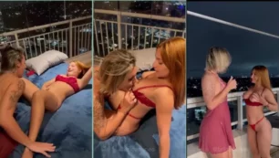 La caliente Milf Lilika Teixeira y la pelirroja Brida Nunes se besan súper calientes en este sexo lésbico