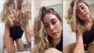 La joven mujer de Brasil, Bruna Ríos, luciendo lencería transparente mostrando su intimidad