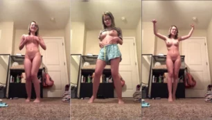 Littlerabbitro hace twerking y baila emocionada mientras se desnuda, luciendo su cuerpo y meneando su culo firme