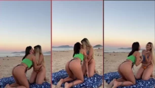 Manu Ribeiro y su amiga de cabello claro dándose besos y disfrutando de una experiencia placentera