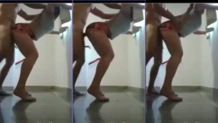 Mujer casada haciendo ruido y mostrando intensidad mientras tiene sexo con su amante de pie