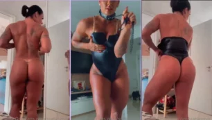 Sue Lasmar, que tiene un bronceado increíble, se quita la lencería juguetona y se muestra desnuda